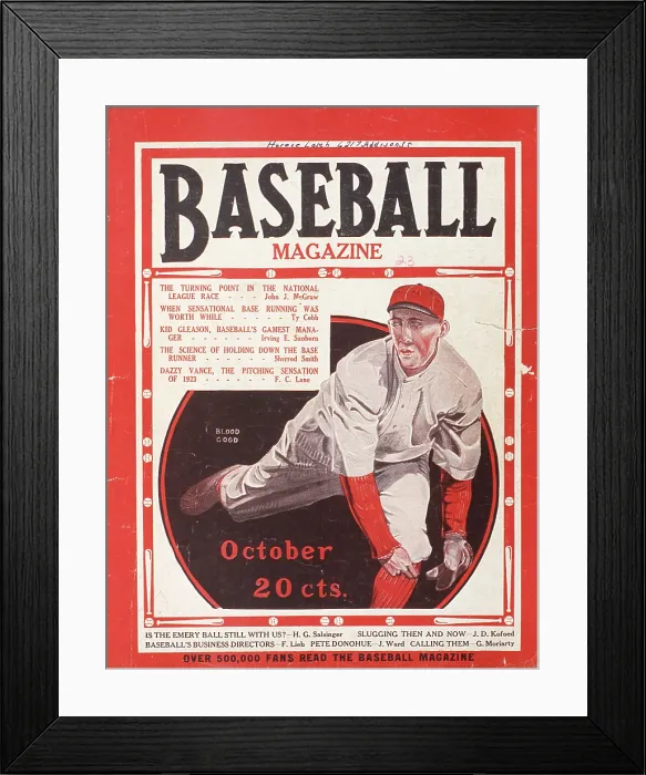 Framed Print : Baseball Magazine Cover With A Pitcher In Action Framed Print : Baseball Magazine Cover With A Pitcher In Action