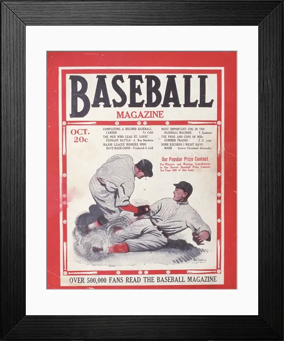 Framed Print : Baseball Magazine Cover With A Play At Third Base Framed Print : Baseball Magazine Cover With A Play At Third Base
