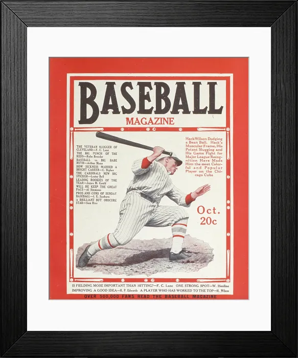 Framed Print : Baseball Magazine Cover With Hack Wilson Framed Print : Baseball Magazine Cover With Hack Wilson