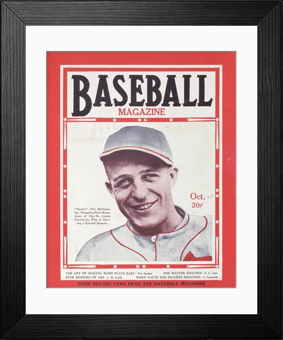 Framed Print : Baseball Magazine Cover With Jim Bottomley