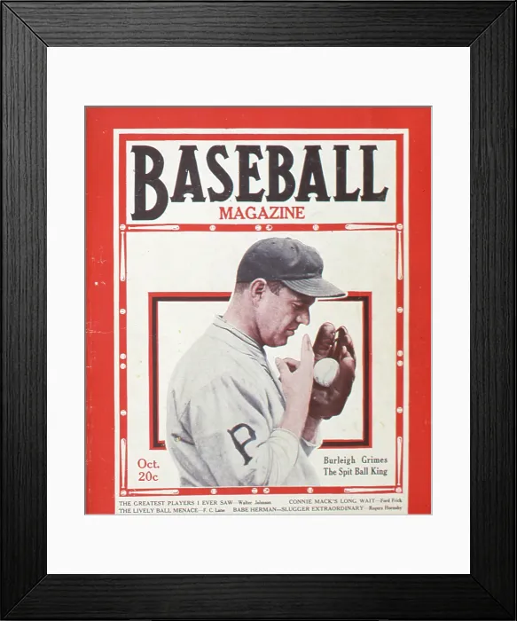 Framed Print : Baseball Magazine Cover With Burleigh Grimes