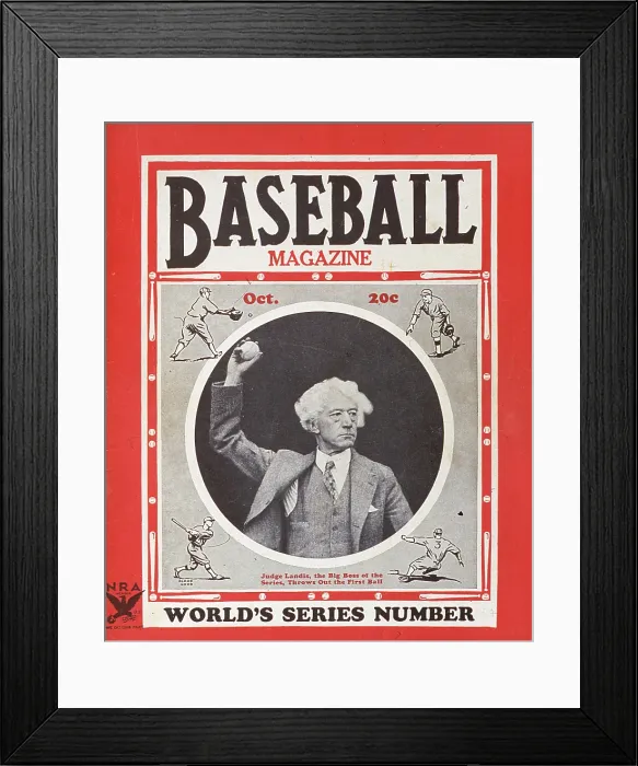 Framed Print : Baseball Magazine Cover With Kennesaw Mountain Landis Framed Print : Baseball Magazine Cover With Kennesaw Mountain Landis