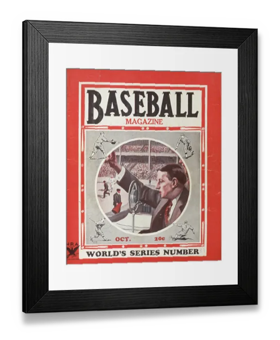 Framed Print : Baseball Magazine Cover With A Play-By-Play Announcer Framed Print : Baseball Magazine Cover With A Play-By-Play Announcer