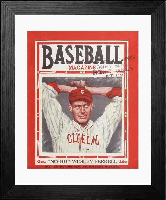Framed Print : Baseball Magazine Cover With Wes Ferrell Framed Print : Baseball Magazine Cover With Wes Ferrell