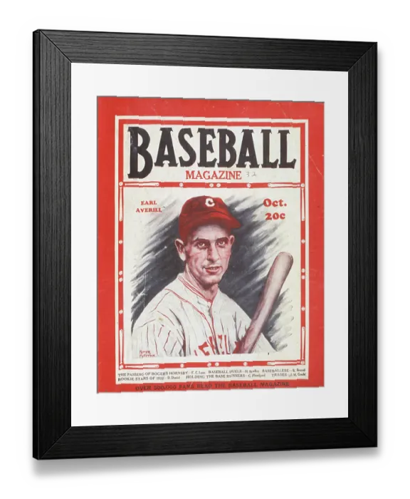 Framed Print : Baseball Magazine Cover With Earl Averill