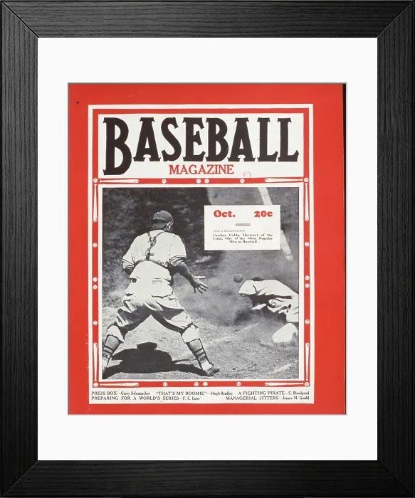 Framed Print : Baseball Magazine Cover With World Series At Home Plate