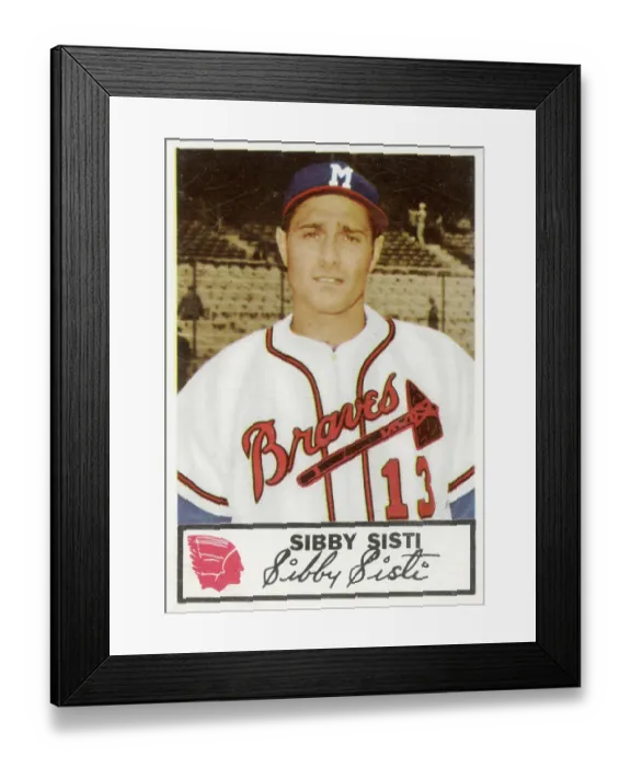 Framed Print : Sibby Sisti Baseball Card Framed Print : Sibby Sisti Baseball Card