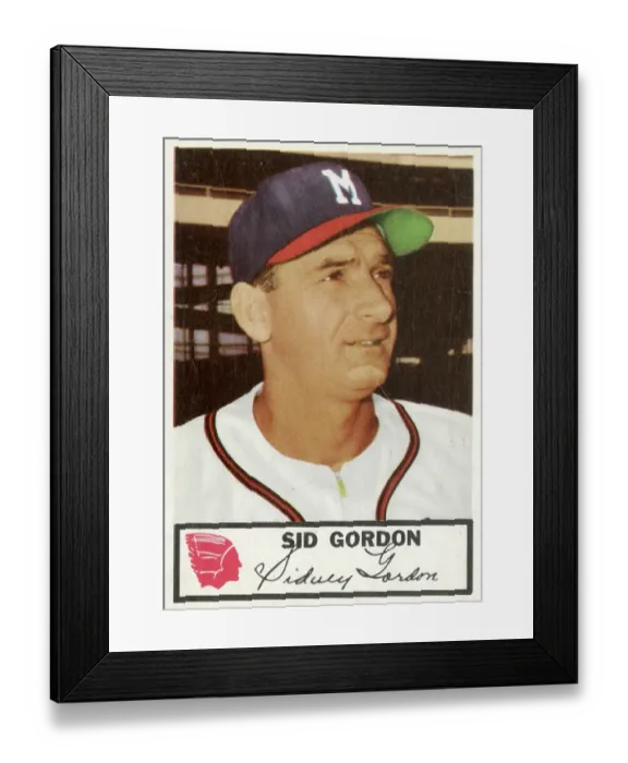 Framed Print : Sid Gordon Baseball Card Framed Print : Sid Gordon Baseball Card