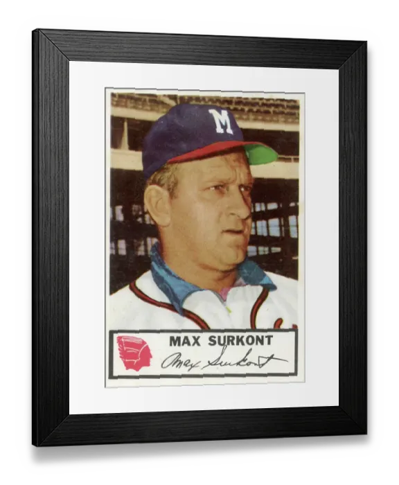 Framed Print : Max Surkont Baseball Card Framed Print : Max Surkont Baseball Card