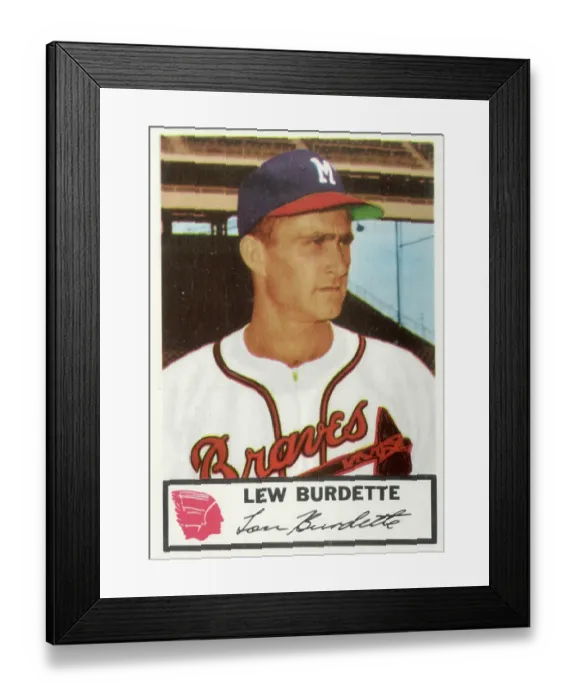 Framed Print : Lew Burdette Baseball Card Framed Print : Lew Burdette Baseball Card