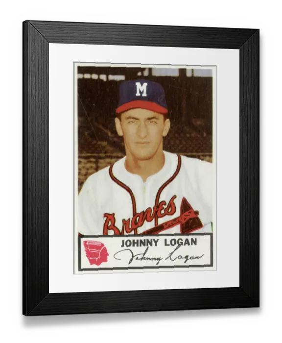 Framed Print : Johnny Logan Baseball Card Framed Print : Johnny Logan Baseball Card