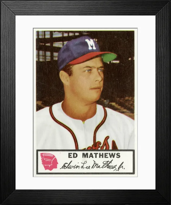 Framed Print : Eddie Mathews Baseball Card Framed Print : Eddie Mathews Baseball Card