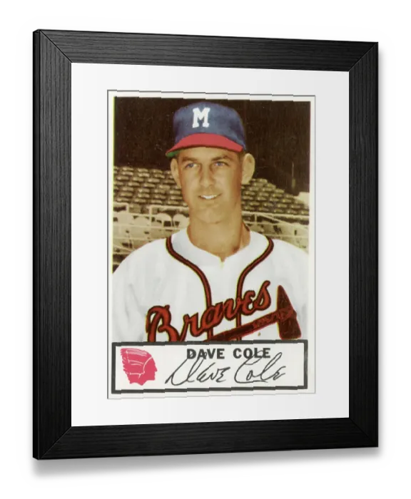 Framed Print : Dave Cole Baseball Card Framed Print : Dave Cole Baseball Card