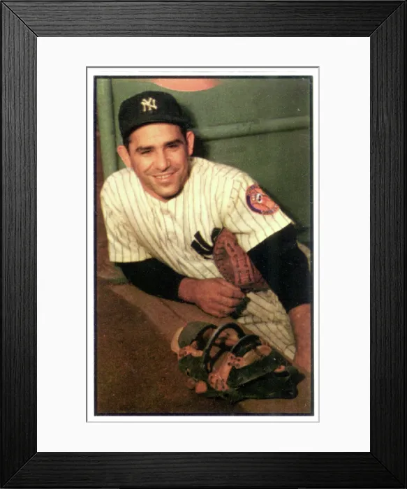 Framed Print : Baseball Card Of Yogi Berra Framed Print : Baseball Card Of Yogi Berra