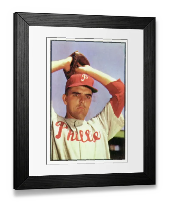 Framed Print : Baseball Card Of Curt Simmons