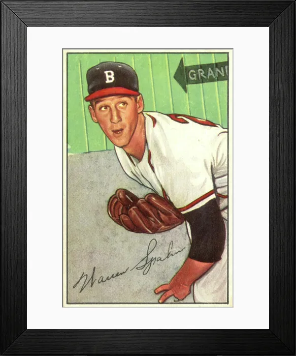 Framed Print : Baseball Card Of Warren Spahn Framed Print : Baseball Card Of Warren Spahn