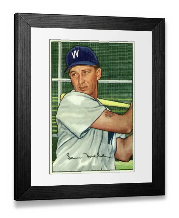 Framed Print : Baseball Card Of Sam Mele Framed Print : Baseball Card Of Sam Mele