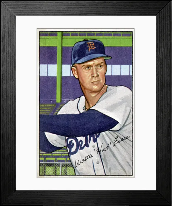 Framed Print : Baseball Card Of Hoot Evers Framed Print : Baseball Card Of Hoot Evers
