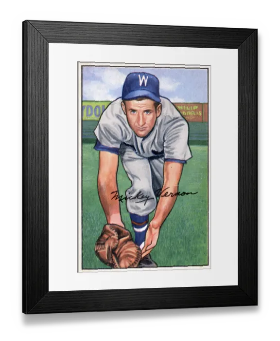 Framed Print : Baseball Card Of Mickey Vernon Framed Print : Baseball Card Of Mickey Vernon