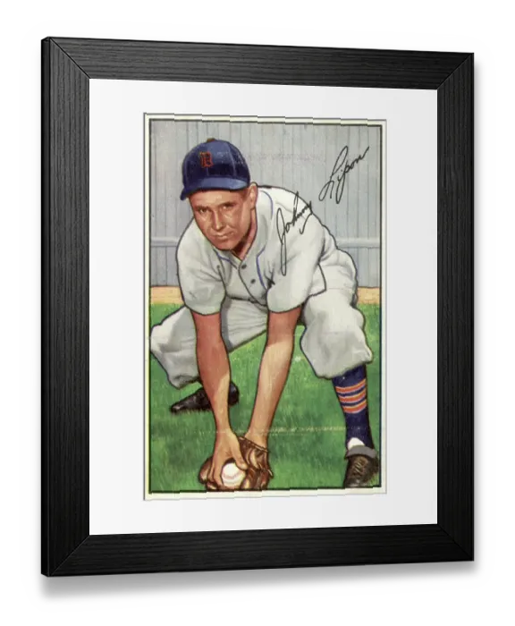 Framed Print : Baseball Card Of Johnny Lipon Framed Print : Baseball Card Of Johnny Lipon
