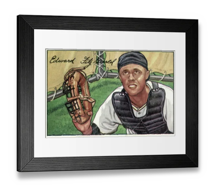 Framed Print : Baseball Card Of Ed Fitzgerald