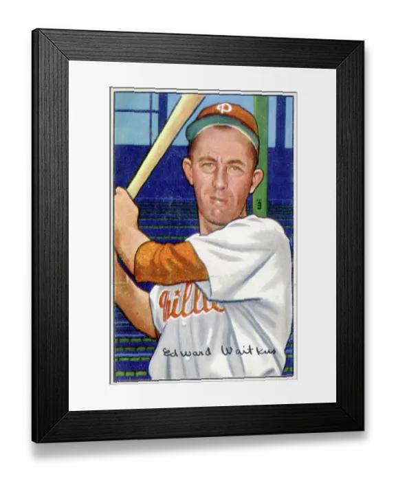 Framed Print : Baseball Card Of Eddie Waitkus Framed Print : Baseball Card Of Eddie Waitkus