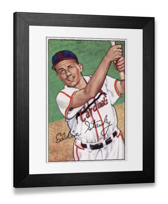 Framed Print : Baseball Card Of Eddie Stanky Framed Print : Baseball Card Of Eddie Stanky