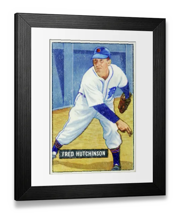 Framed Print : Fred Hutchinson Baseball Card