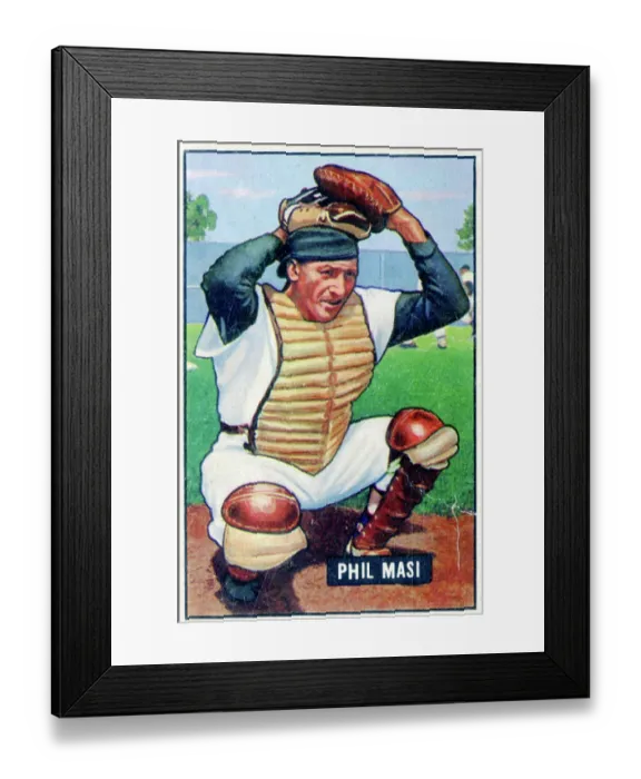 Framed Print : Phil Masi Baseball Card