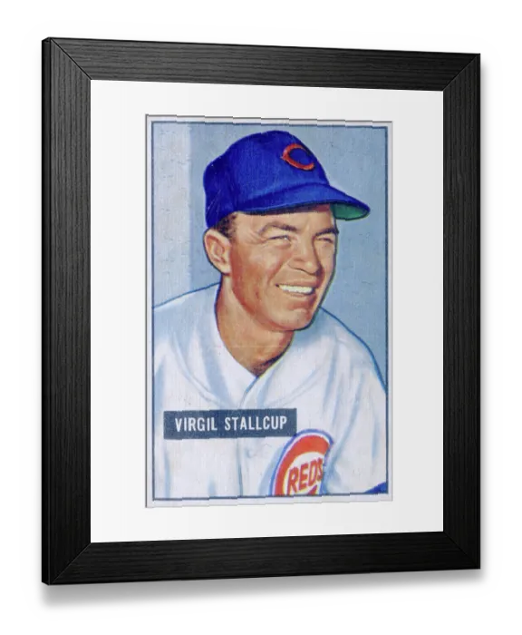 Framed Print : Virgil Stallcup Baseball Card
