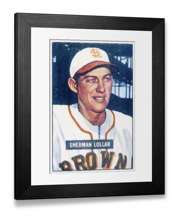 Framed Print : Sherm Lollar Baseball Card
