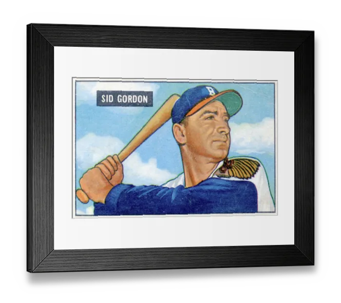 Framed Print : Sid Gordon Baseball Card Framed Print : Sid Gordon Baseball Card