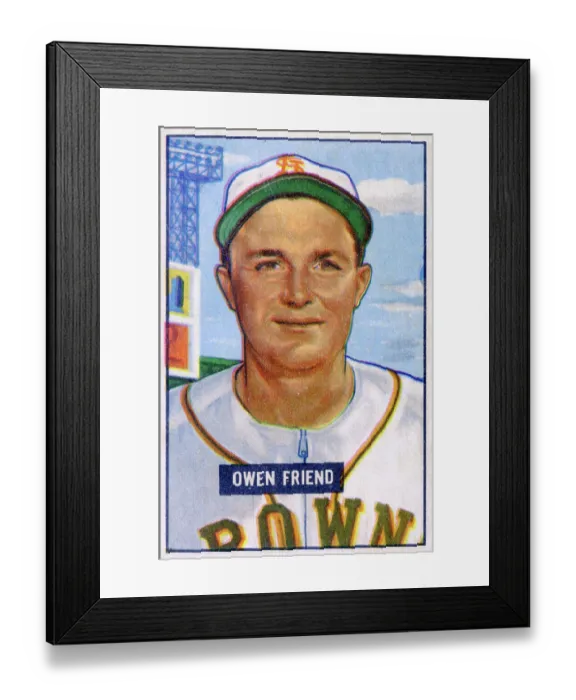 Framed Print : Owen Friend Baseball Card