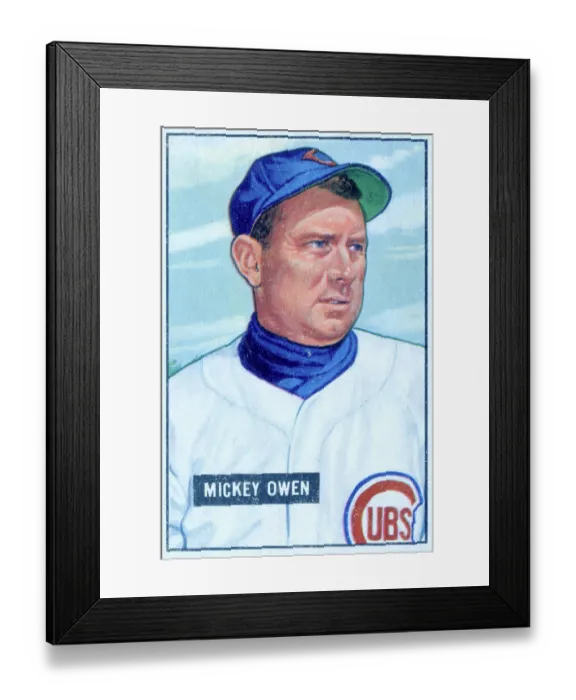 Framed Print : Mickey Owen Baseball Card Framed Print : Mickey Owen Baseball Card