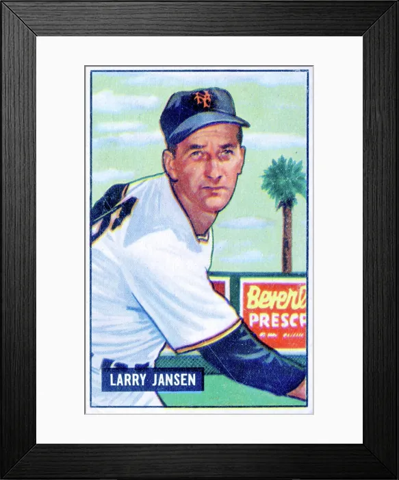 Framed Print : Larry Jansen Baseball Card Framed Print : Larry Jansen Baseball Card