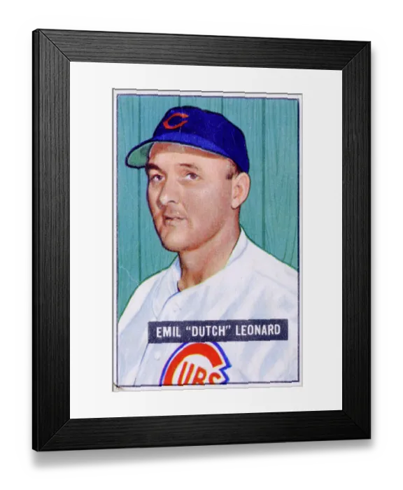 Framed Print : Dutch Leonard Baseball Card