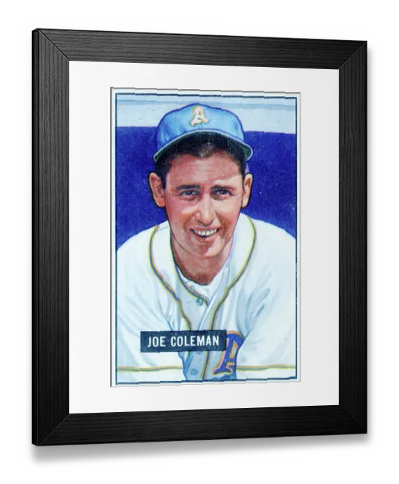 Framed Print : Joe Coleman Baseball Card