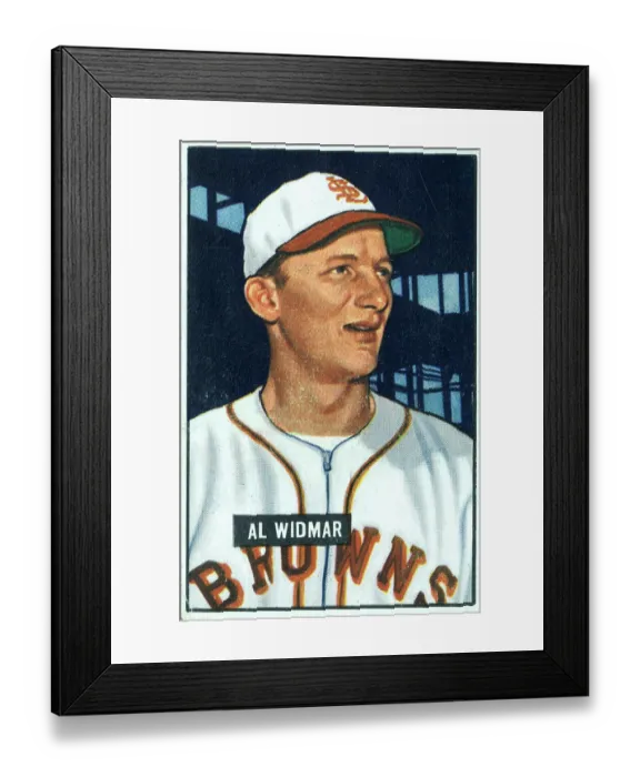 Framed Print : Baseball Card Of Al Widmar Framed Print : Baseball Card Of Al Widmar