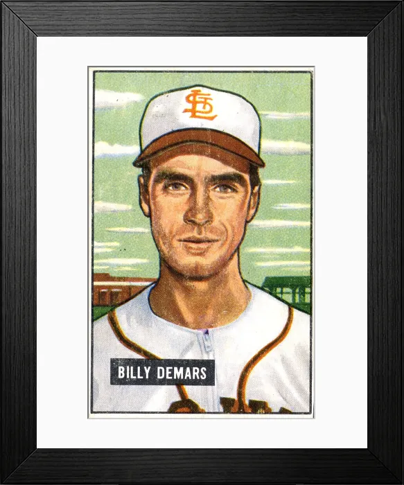 Framed Print : Baseball Card Of Billy DeMars Framed Print : Baseball Card Of Billy DeMars
