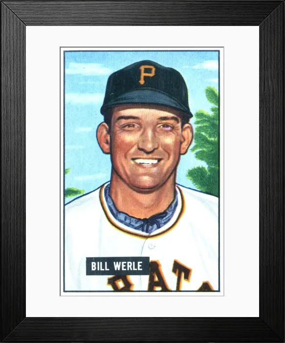 Framed Print : Baseball Card Of Bill Werle Framed Print : Baseball Card Of Bill Werle