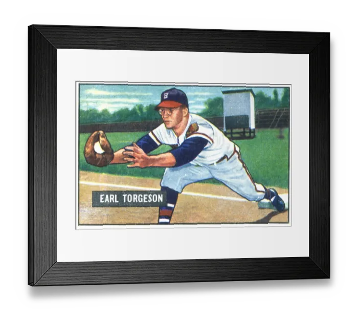 Framed Print : Baseball Card Of Earl Torgeson Framed Print : Baseball Card Of Earl Torgeson