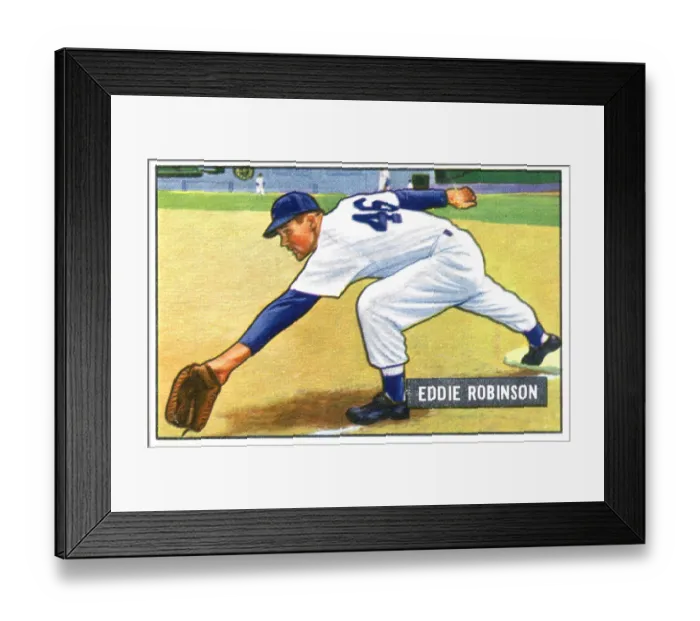 Framed Print : Baseball Card Of Eddie Robinson Framed Print : Baseball Card Of Eddie Robinson