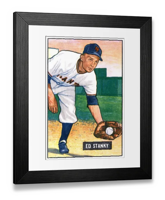 Framed Print : Baseball Card Of Eddie Stanky