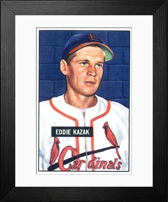 Framed Print : Baseball Card Of Eddie Kazak Framed Print : Baseball Card Of Eddie Kazak