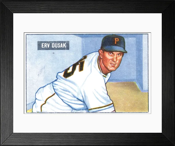 Framed Print : Baseball Card Of Erv Dusak