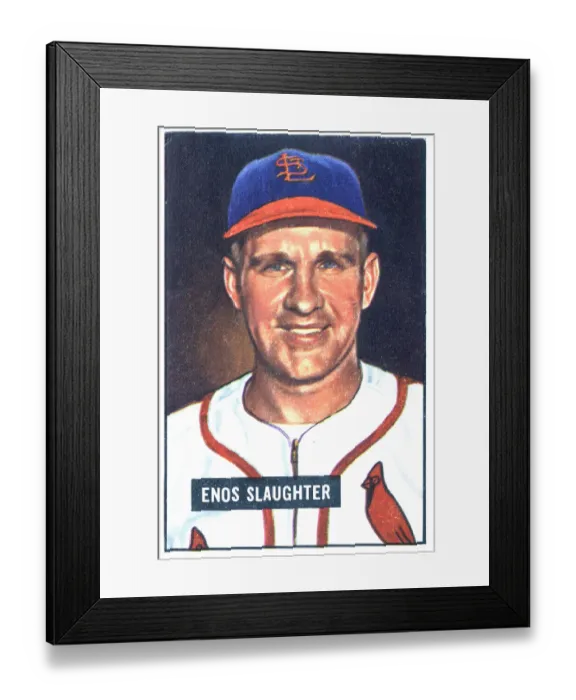 Framed Print : Baseball Card Of Enos Slaughter Framed Print : Baseball Card Of Enos Slaughter