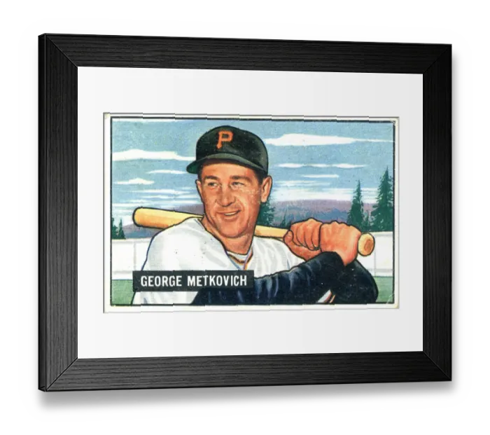 Framed Print : Baseball Card Of George Metkovich Framed Print : Baseball Card Of George Metkovich