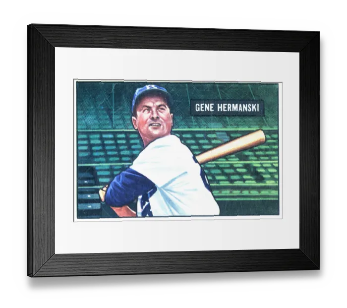 Framed Print : Baseball Card Of Gene Hermanski