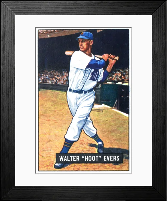 Framed Print : Baseball Card Of Hoot Evers Framed Print : Baseball Card Of Hoot Evers