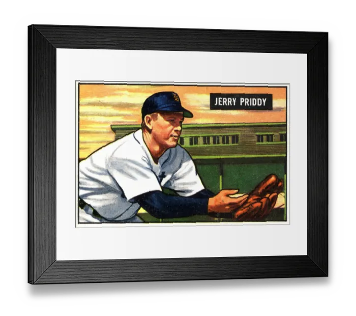 Framed Print : Baseball Card Of Jerry Priddy Framed Print : Baseball Card Of Jerry Priddy